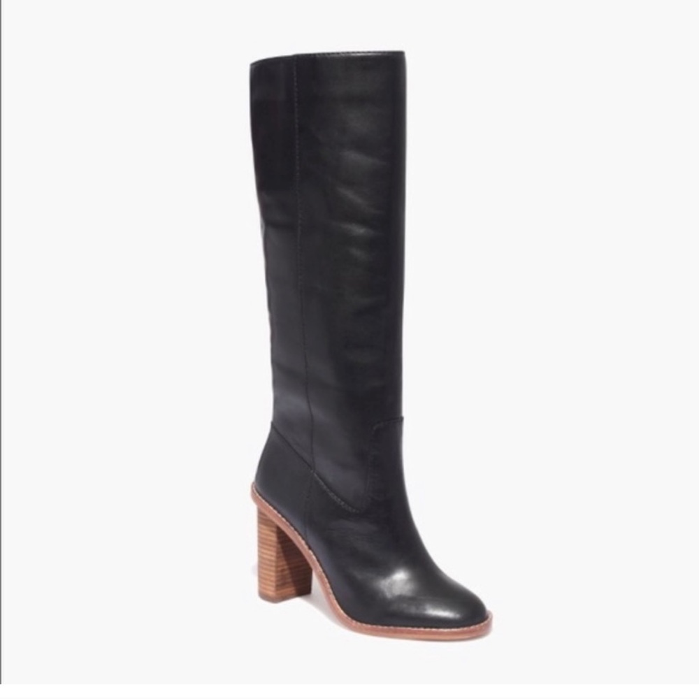 madewell tali knee high boot / 6M extended calf / BLACK (saddle for style ref)